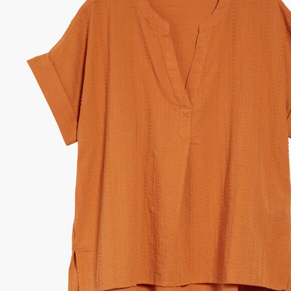NWT Madewell Short Sleeve Cotton Blouse XX-Large, MULLED CIDER - Picture 3 of 6